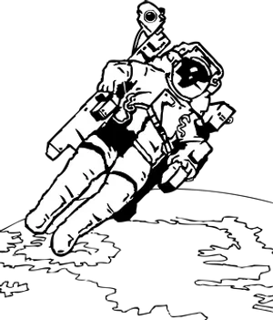 Astronaut Adriftin Space