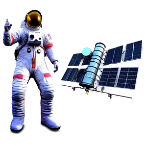 Astronaut And Satellite PNG 05212024