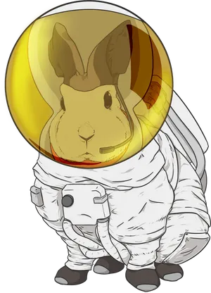 Astronaut Bunny Illustration PNG