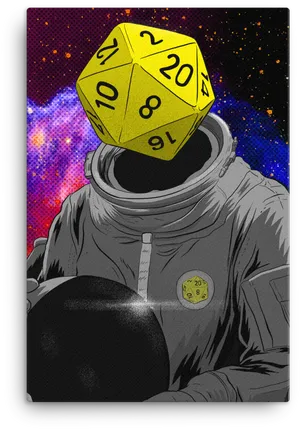 Astronaut D20 Cosmic Backdrop PNG image