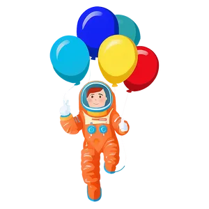 Astronaut Floating With Balloons Png 05212024 PNG image