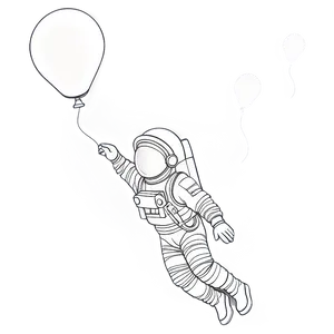 Astronaut Floating With Balloons Png Ngr80 PNG image