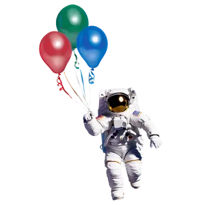 Astronaut Floating With Balloons Png Nos74 PNG image
