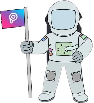 Astronaut_ Holding_ Pins_ Flag