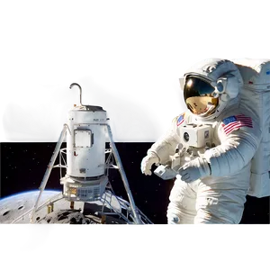 Astronaut In Lunar Lander Png 05212024 PNG image