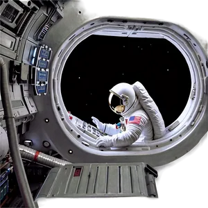 Astronaut In Spaceship Cockpit PNG 05212024
