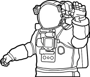 Astronaut Line Art PNG image