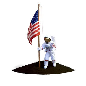 Astronaut Planting Flag PNG 42