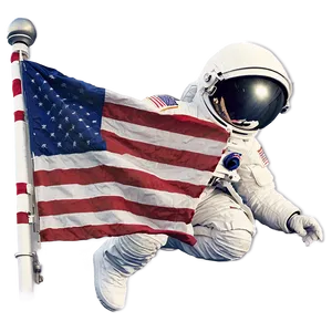 Astronaut Planting Flag PNG Ksl