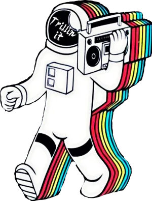 Astronaut With Boombox Art