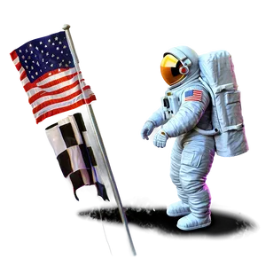 Astronaut With Flag Png 77 PNG image