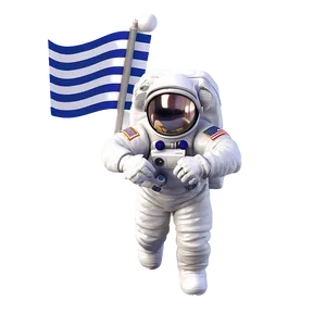 Astronaut With Flag PNG Ljo