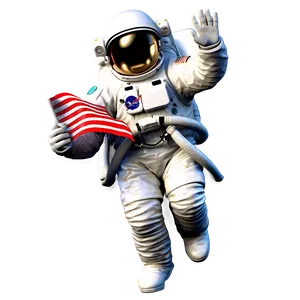 Astronaut With Flag PNG Xli98
