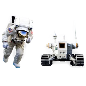 Astronaut With Space Rover PNG 38