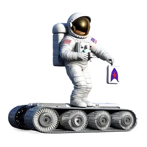 Astronaut With Space Rover PNG Ahb67
