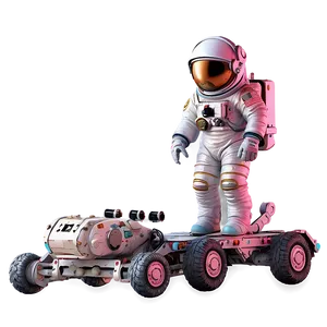 Astronaut With Space Rover Png Xxe14 PNG image