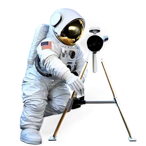 Astronaut With Telescope Png 1 PNG image