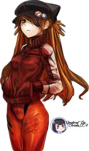 Asuka Langley Casual Capand Plugsuit PNG