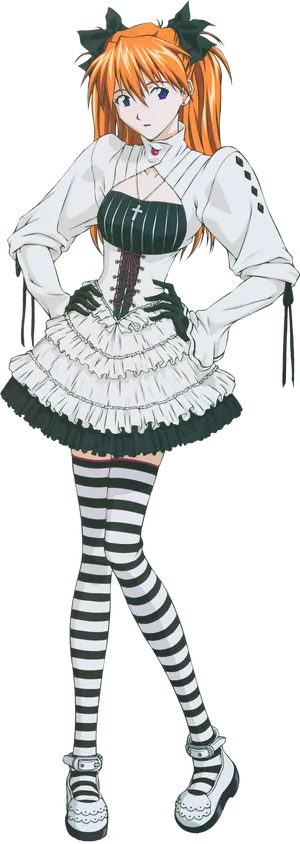 Asuka Langley Gothic Lolita Outfit PNG