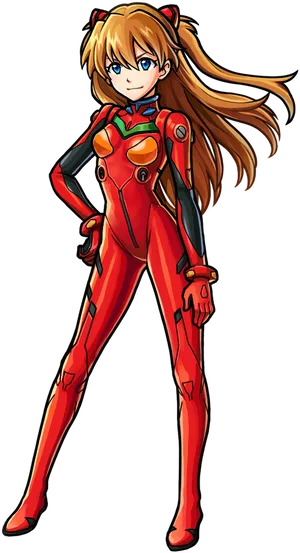 Asuka Langley Plugsuit Pose PNG
