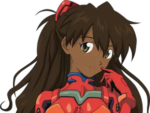Asuka Langley Smiling Evangelion PNG