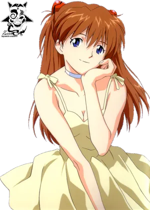 Asuka Langley Yellow Dress PNG
