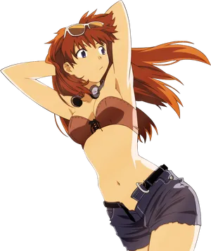 Asuka Summer Outfit Evangelion PNG image