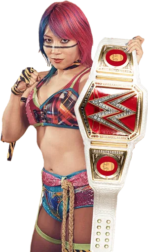 Asuka W W E Champion Pose