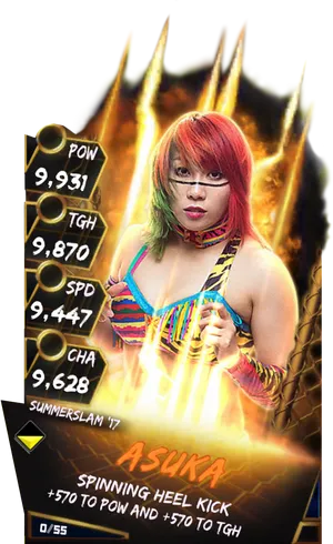 Asuka W W E Summerslam Card PNG image