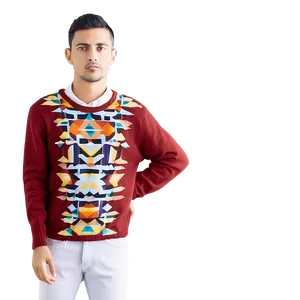 Asymmetric Red Sweater PNG 06292024