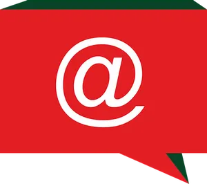 At Symbol Red Background