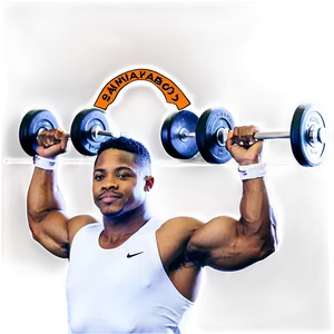 Athlete Lifting Weights PNG
