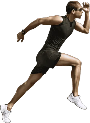 Athletic Man Running Action Pose PNG image