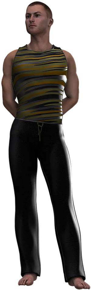 Athletic Man Standing Pose PNG image