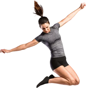 Athletic Woman Jumping PNG image