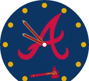 Atlanta Braves Logo Clock Illustration