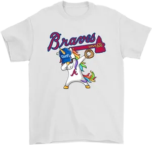 Atlanta Braves Unicorn Mascot T Shirt Design PNG