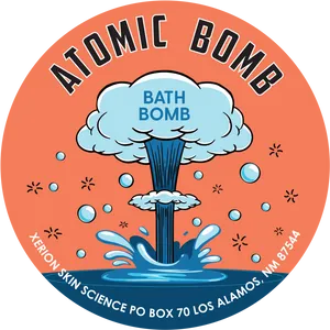 Atomic Bath Bomb Label Design PNG image