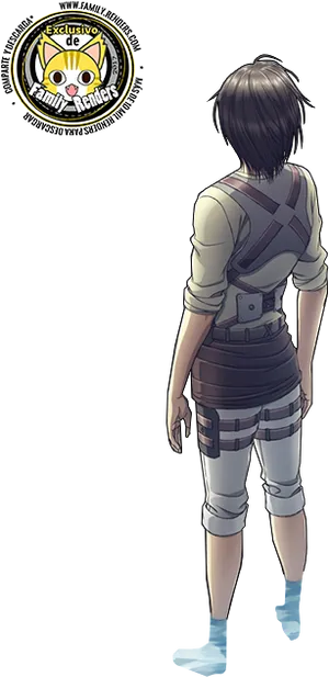 Attackon Titan Character Back View PNG image