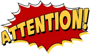 Attention Comic Style Burst PNG image