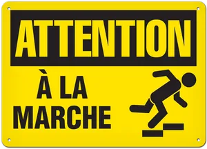 Attention Watch Your Step Sign PNG image