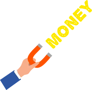 Attracting Wealth Magnet Money Concept PNG