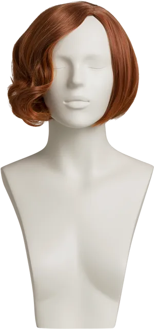 Auburn Bob Wig Mannequin PNG image