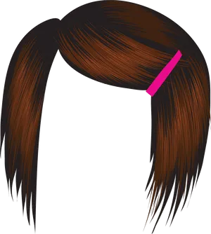 Auburn Hair Bobby Pin Illustration PNG
