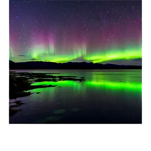 Aurora Borealis Over Lake PNG 43