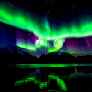 Aurora Borealis Over Lake Png Bsb5 PNG image