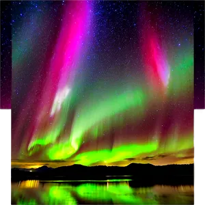 Aurora Borealis Over Lake PNG Gqm PNG