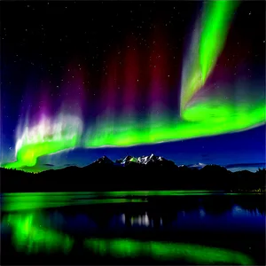 Aurora Borealis Over Lake PNG Uwf