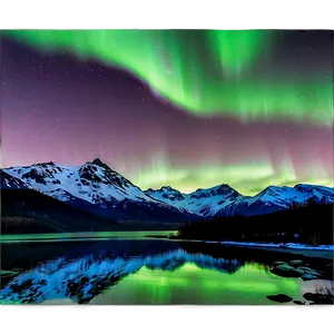 Aurora Borealis Over Snowcapped Peaks Png 5 PNG image