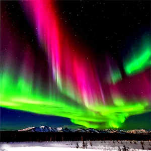 Aurora Borealis Over Tundra Png 46 PNG image